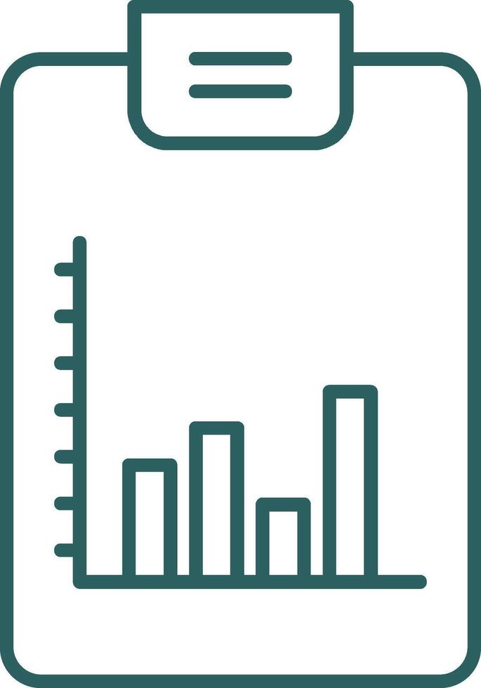 Bar Chart Line Gradient Round Corner Icon vector