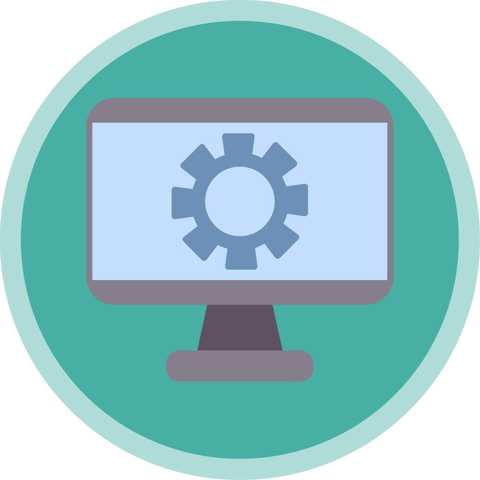 Monitor Screen Flat Multi Circle Icon vector