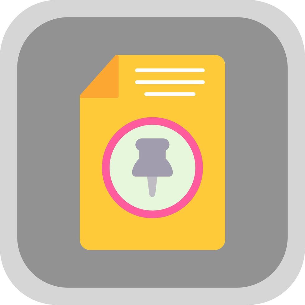 Paper Clip Flat Round Corner Icon vector
