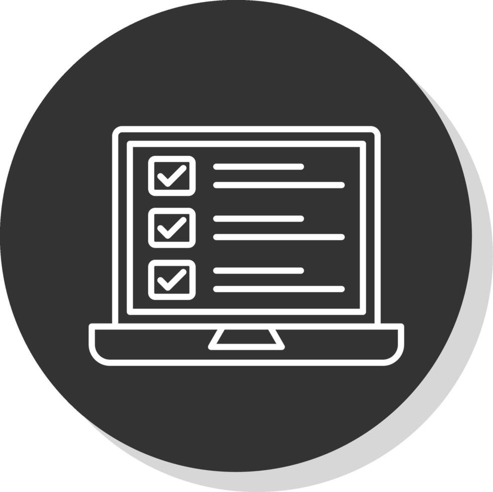 Checklist Line Grey Circle Icon vector