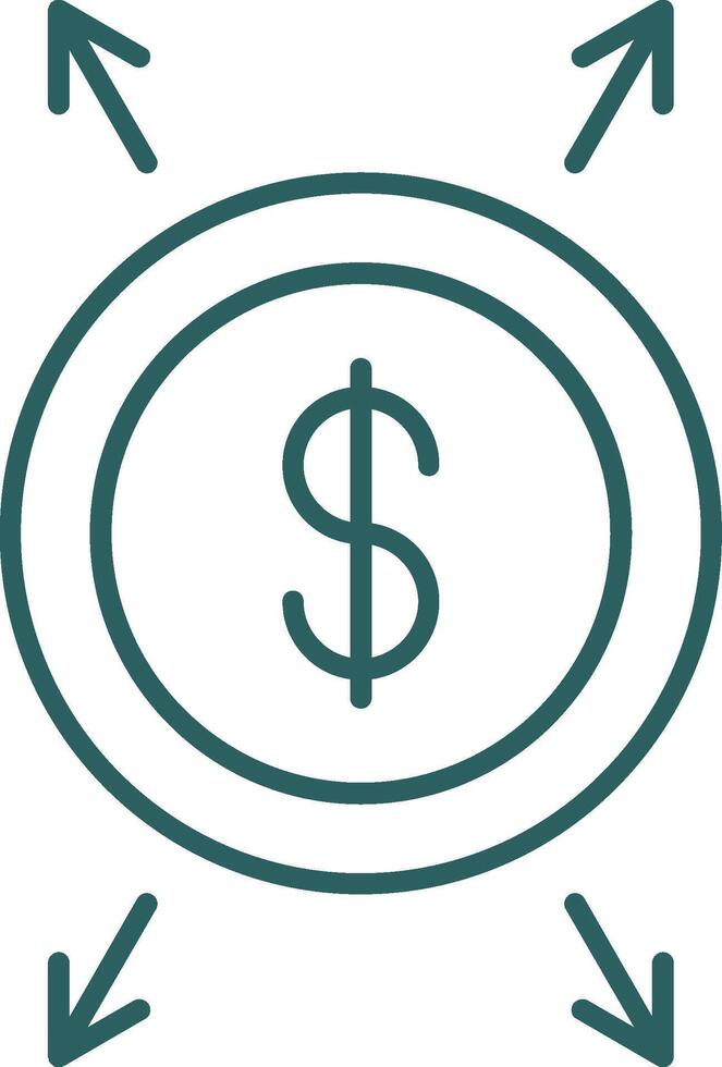 Dollar Line Gradient Round Corner Icon vector
