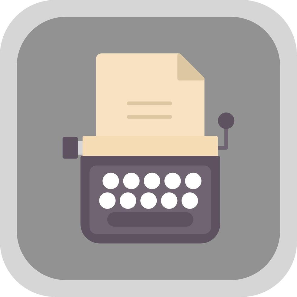 Typewriter Flat Round Corner Icon vector