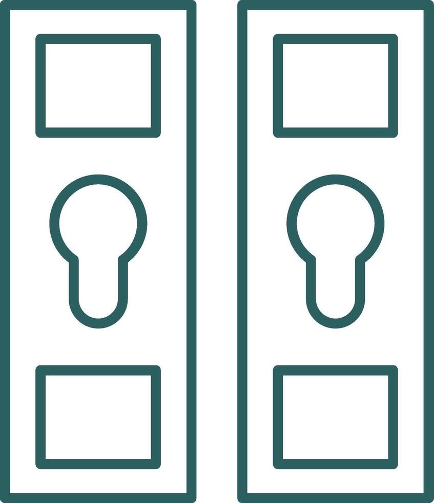 Locker Line Gradient Round Corner Icon vector