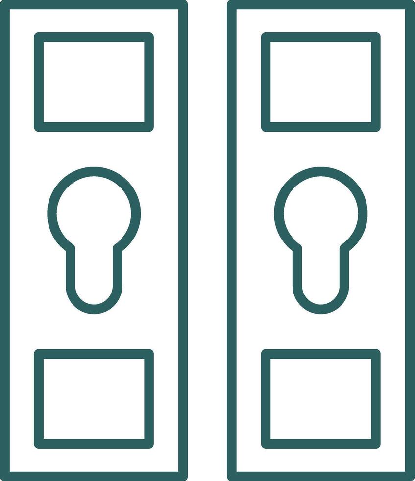 Locker Line Gradient Round Corner Icon vector