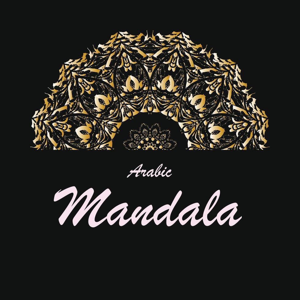 creativo dorado floral Arábica mandala antecedentes modelo vector