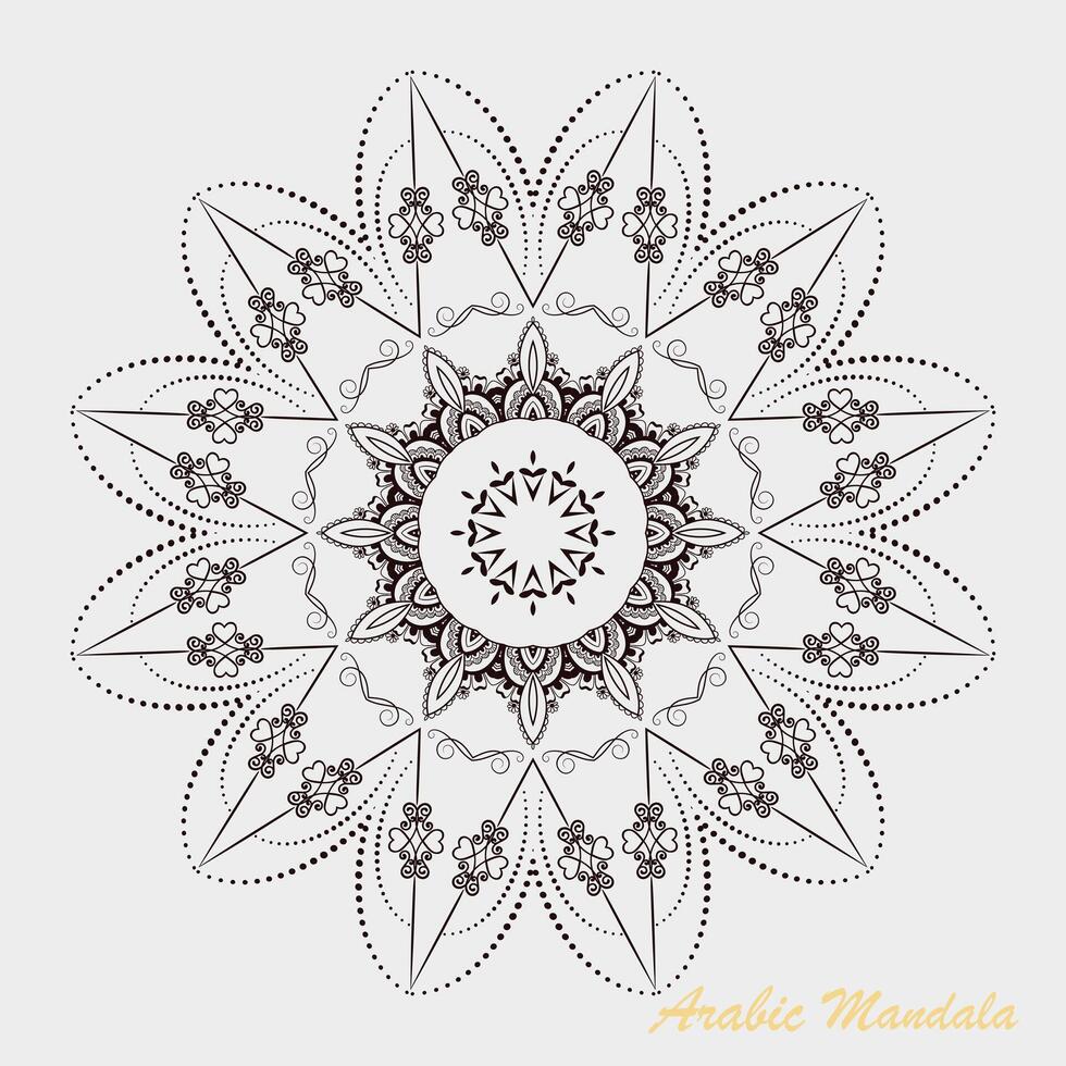 creativo negro blanco floral Arábica mandala antecedentes modelo vector