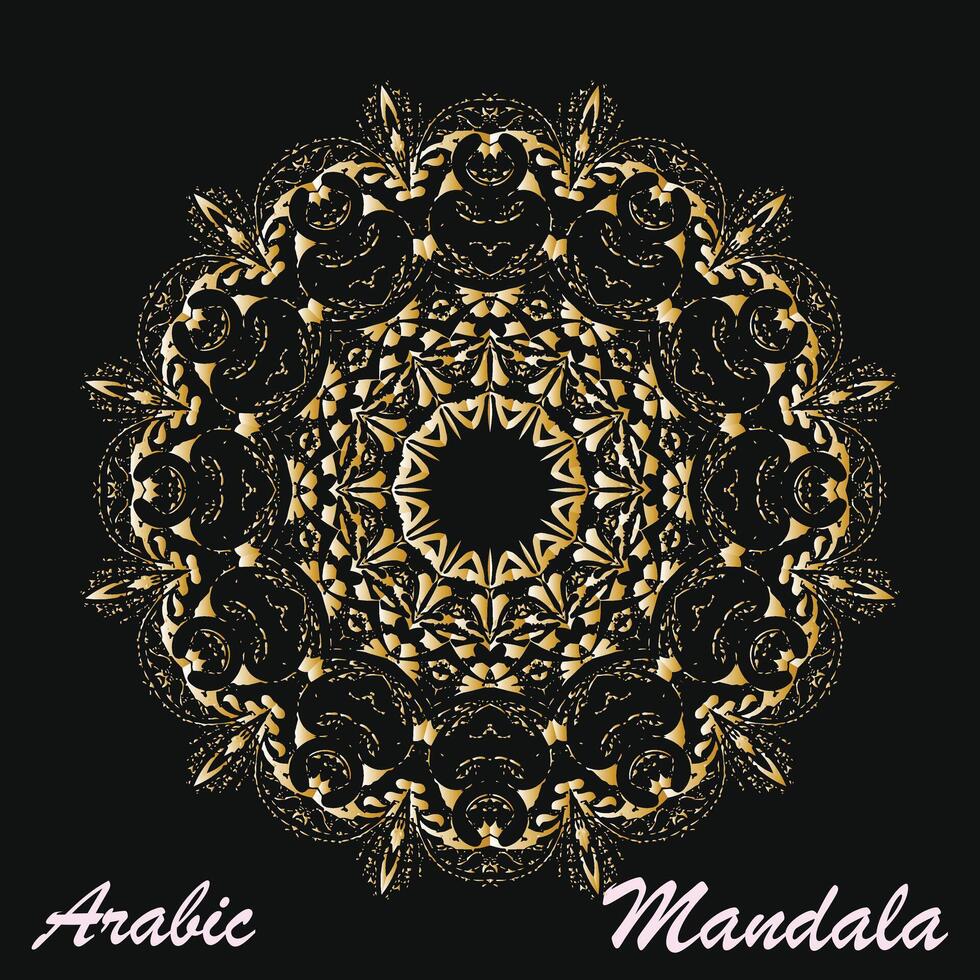 Creative golden floral arabic mandala background template vector