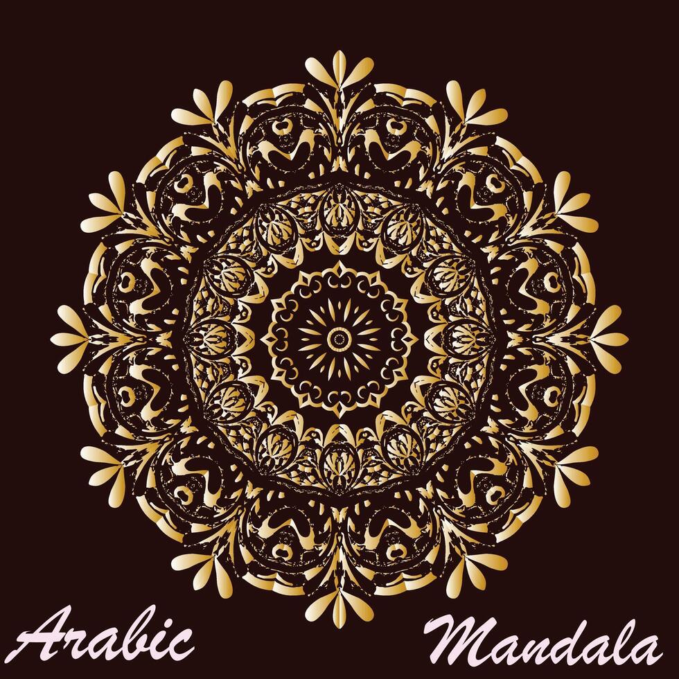 creativo dorado floral Arábica mandala antecedentes modelo vector