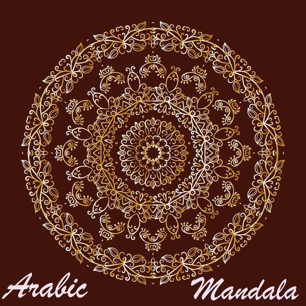 Creative golden floral arabic mandala background template vector