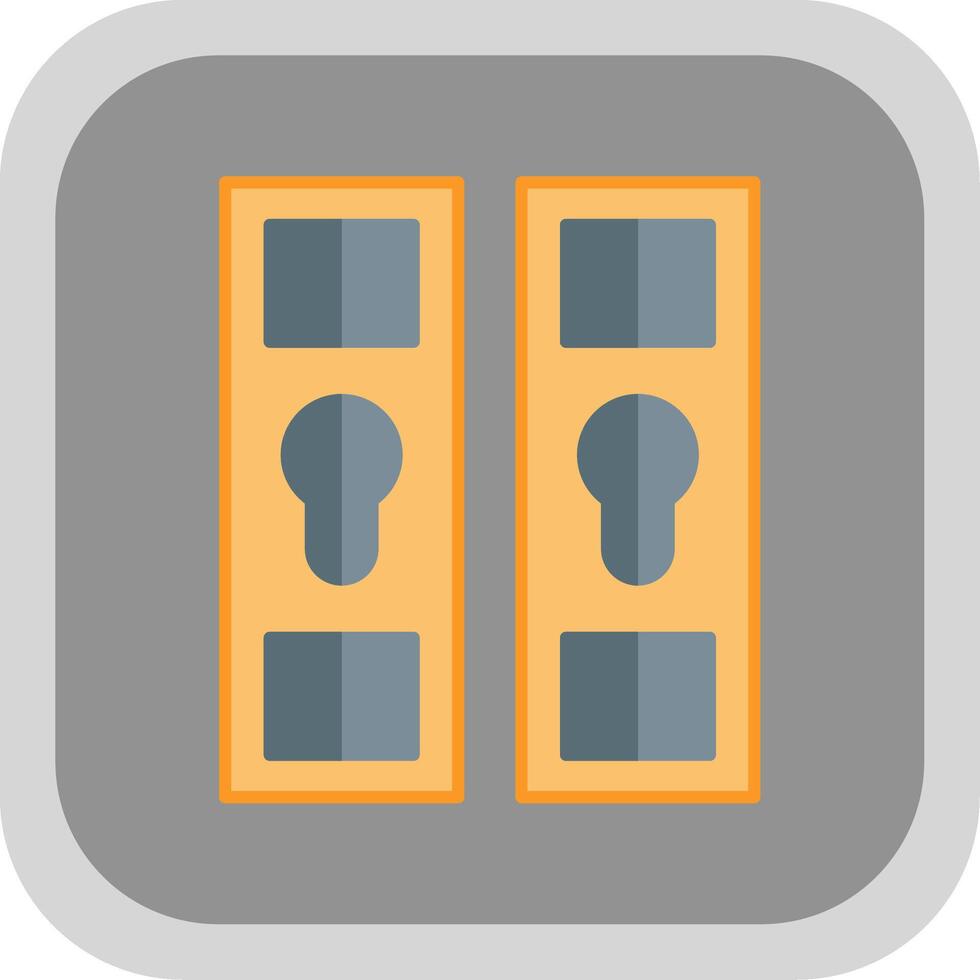 Locker Flat Round Corner Icon vector