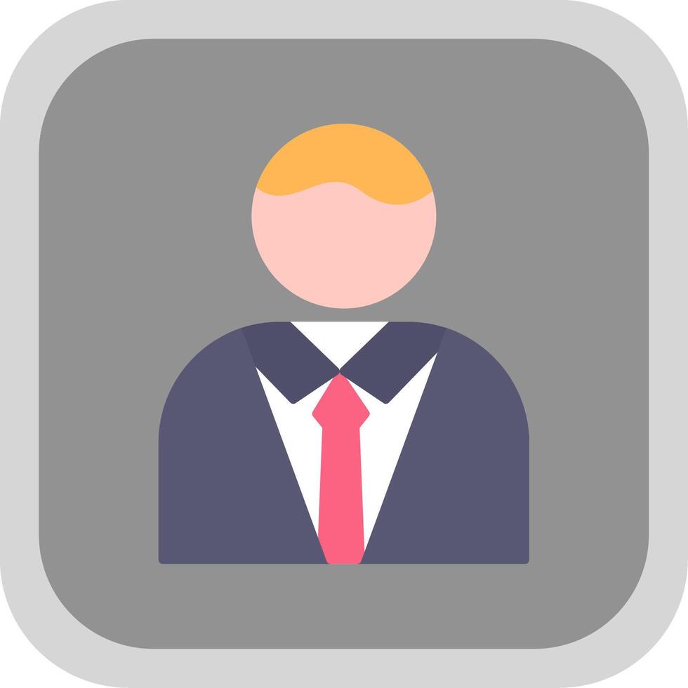 Student Flat Round Corner Icon vector
