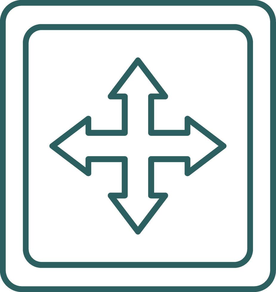 Cross Symbol Line Gradient Round Corner Icon vector