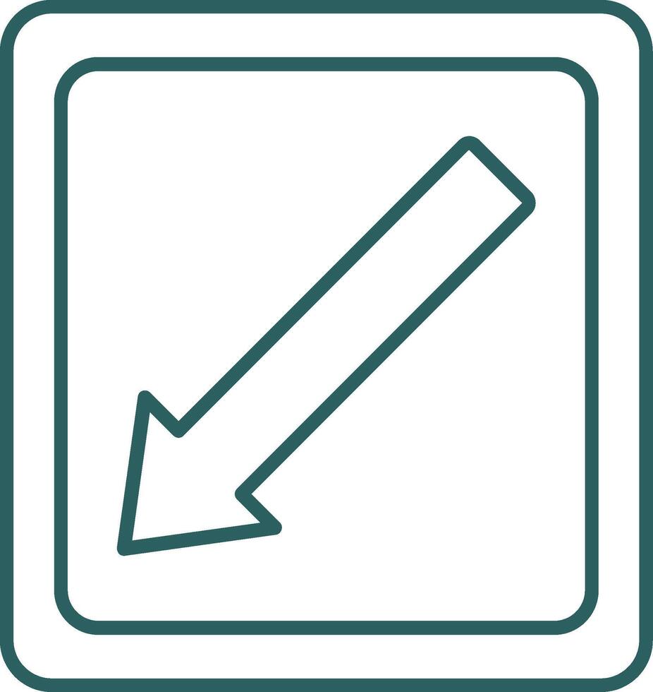 Diagonal Arrow Line Gradient Round Corner Icon vector
