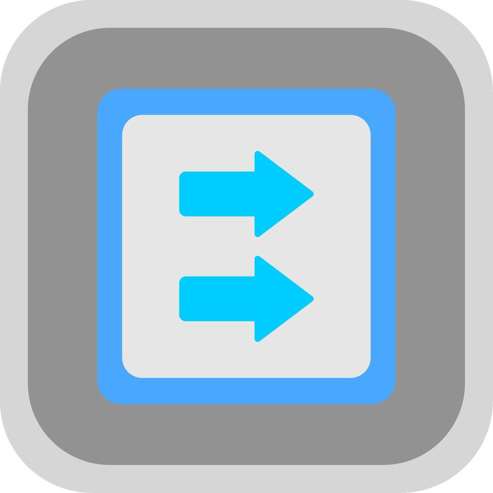 Fast Forward Flat Round Corner Icon vector