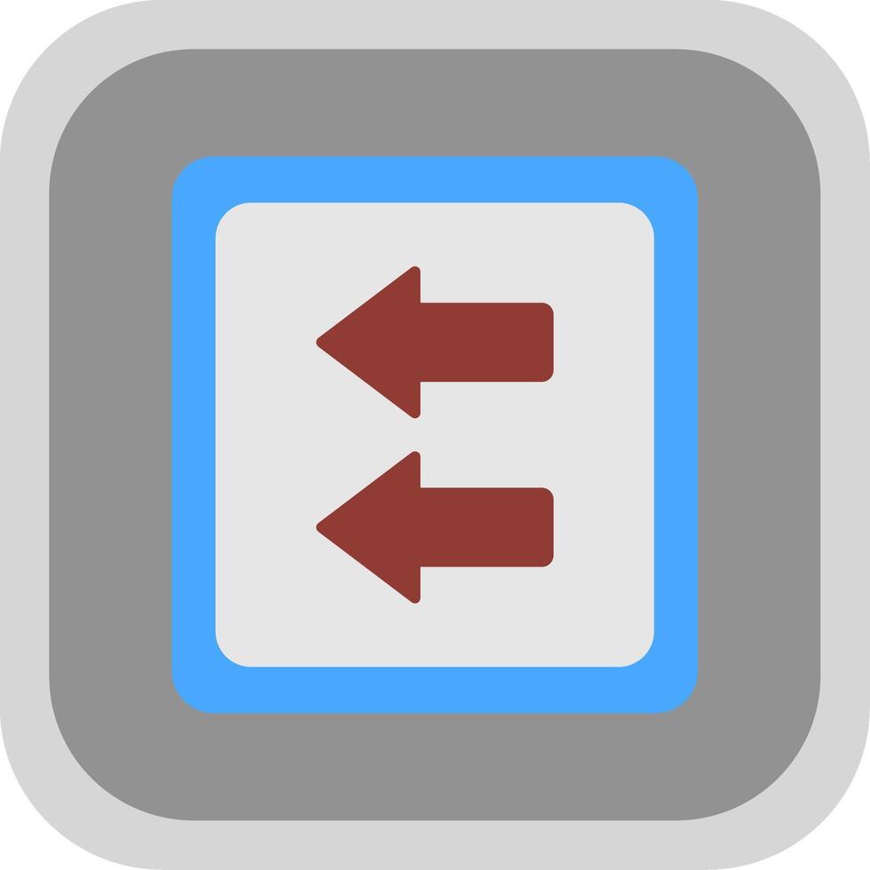 Fast Backward Flat Round Corner Icon vector