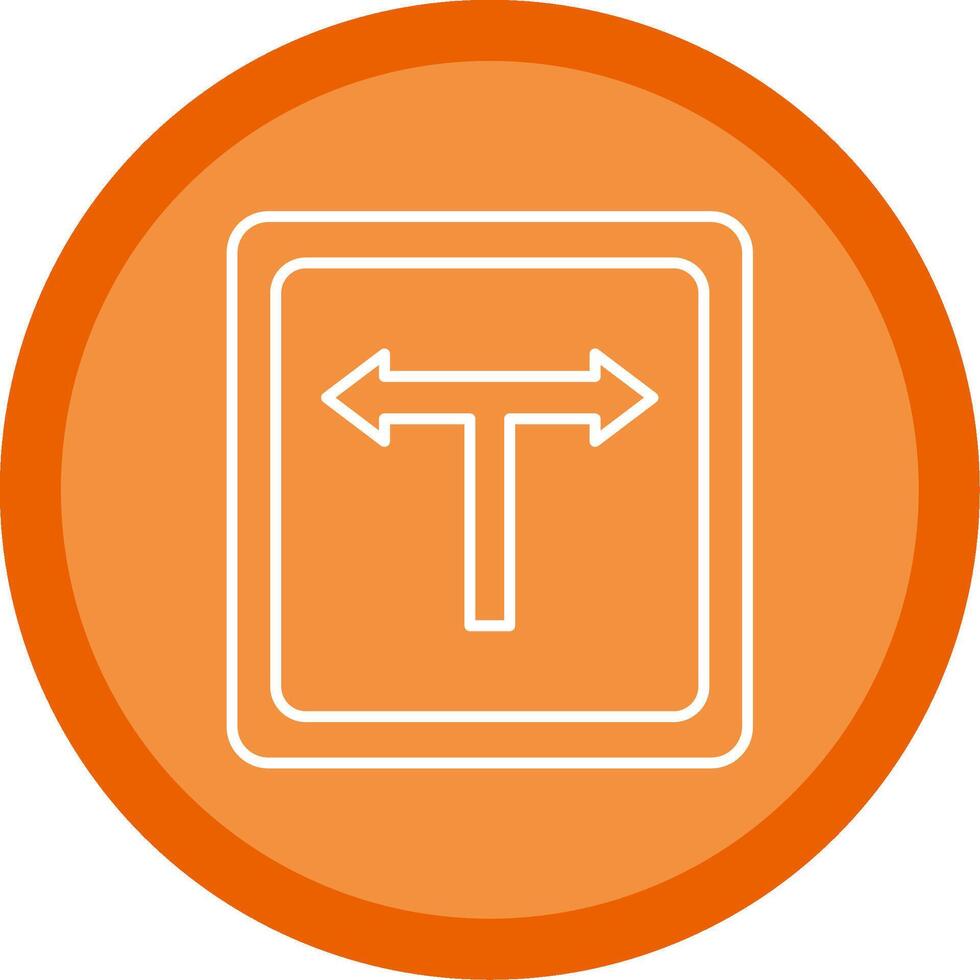 T Junction Line Multi Circle Icon vector