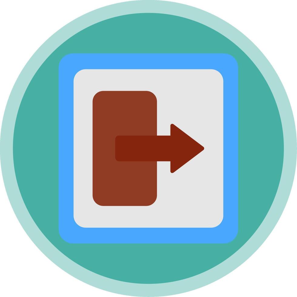 Log Out Flat Multi Circle Icon vector