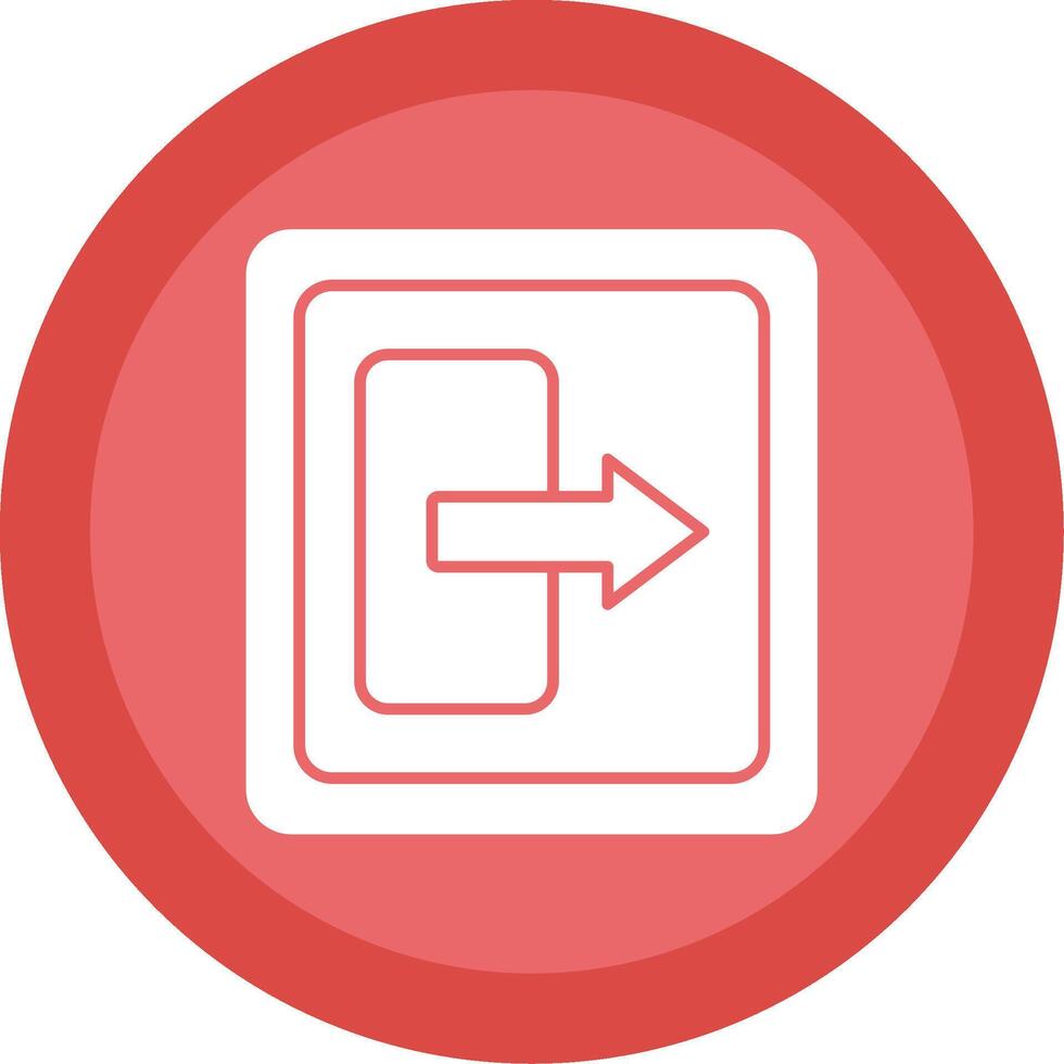 Log Out Glyph Multi Circle Icon vector