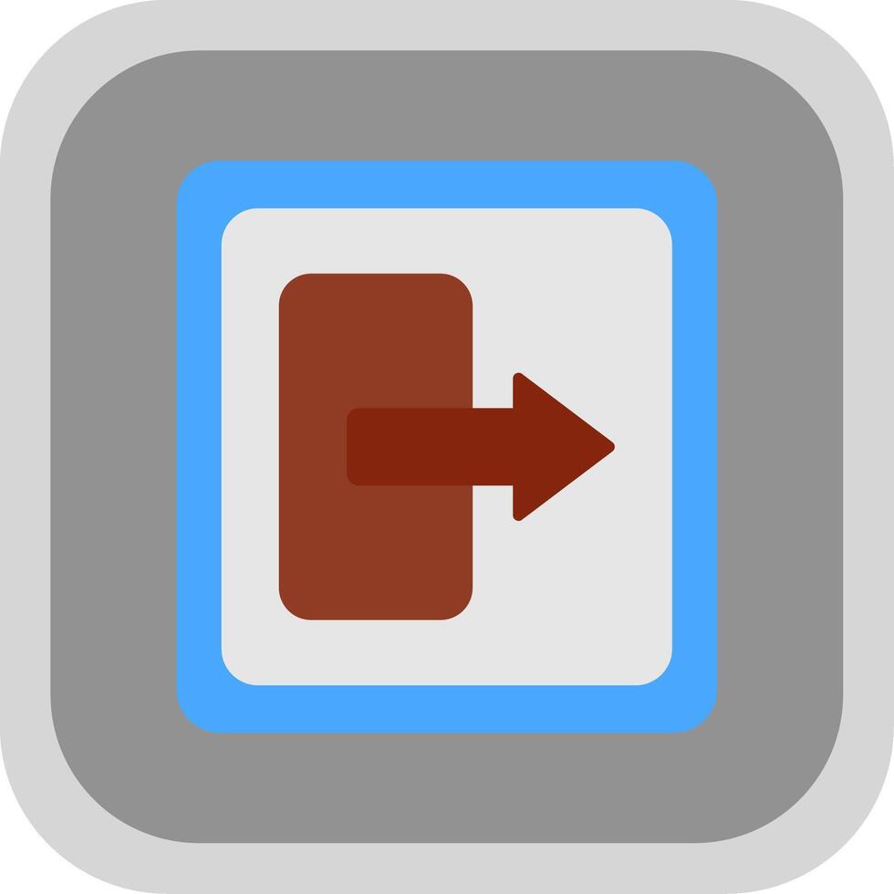 Log Out Flat Round Corner Icon vector