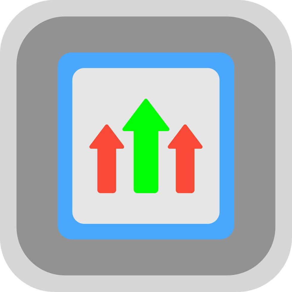 Up Flat Round Corner Icon vector