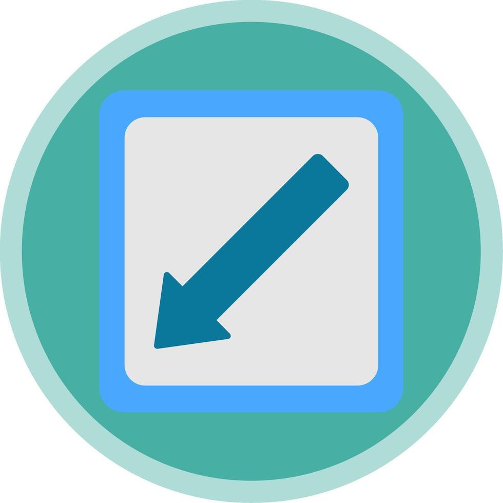 Diagonal Arrow Flat Multi Circle Icon vector