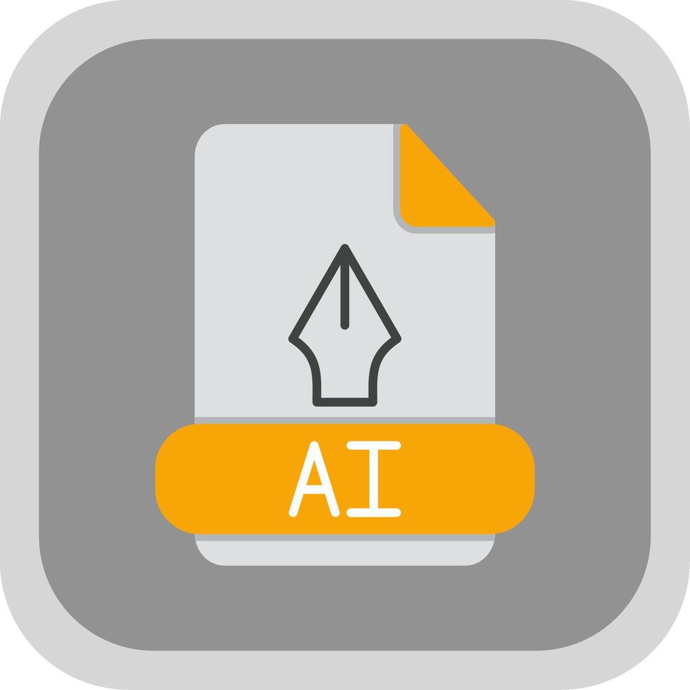 Ai Flat Round Corner Icon vector