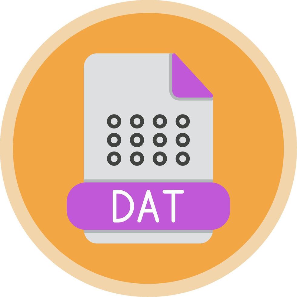 Dat Format Flat Multi Circle Icon vector