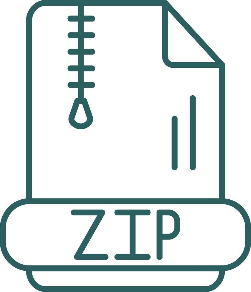 Zip Line Gradient Round Corner Icon vector