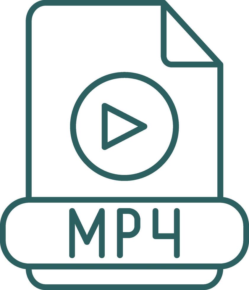 Mp4 Line Gradient Round Corner Icon vector