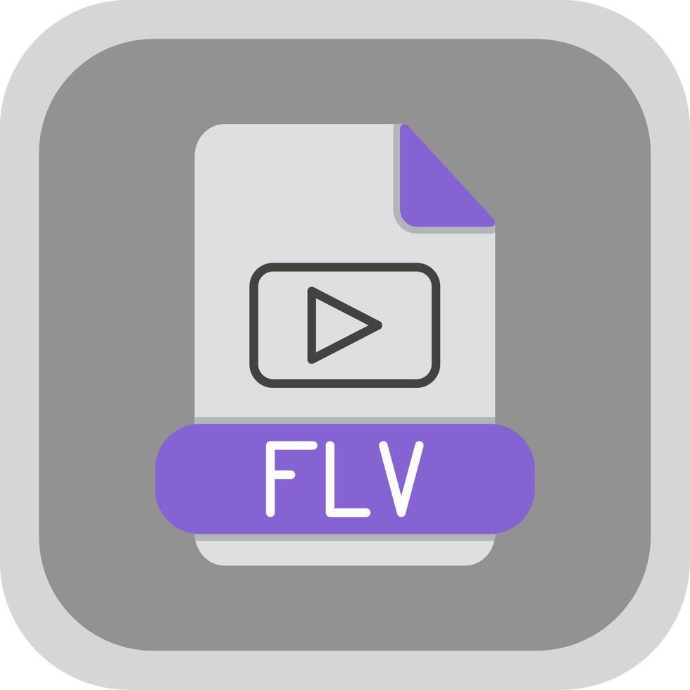 flv plano redondo esquina icono vector