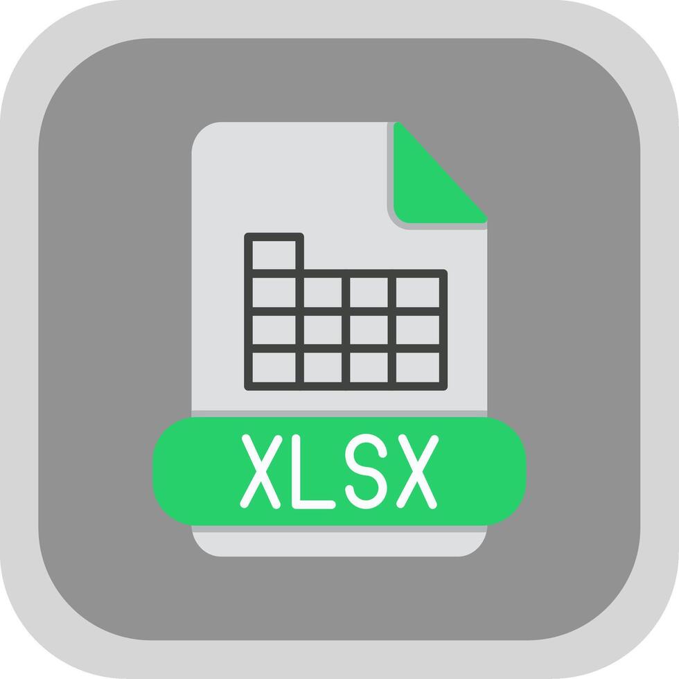 Xlsx Flat Round Corner Icon vector