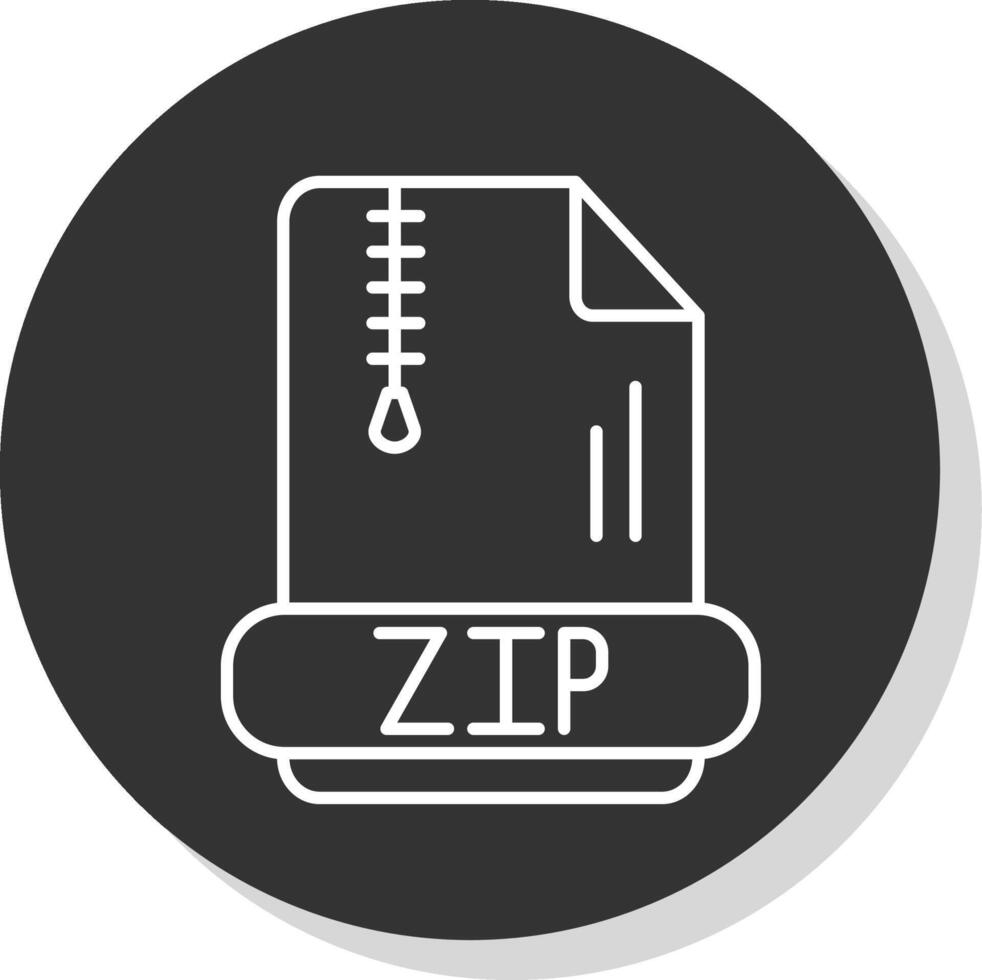 Zip Line Grey Circle Icon vector
