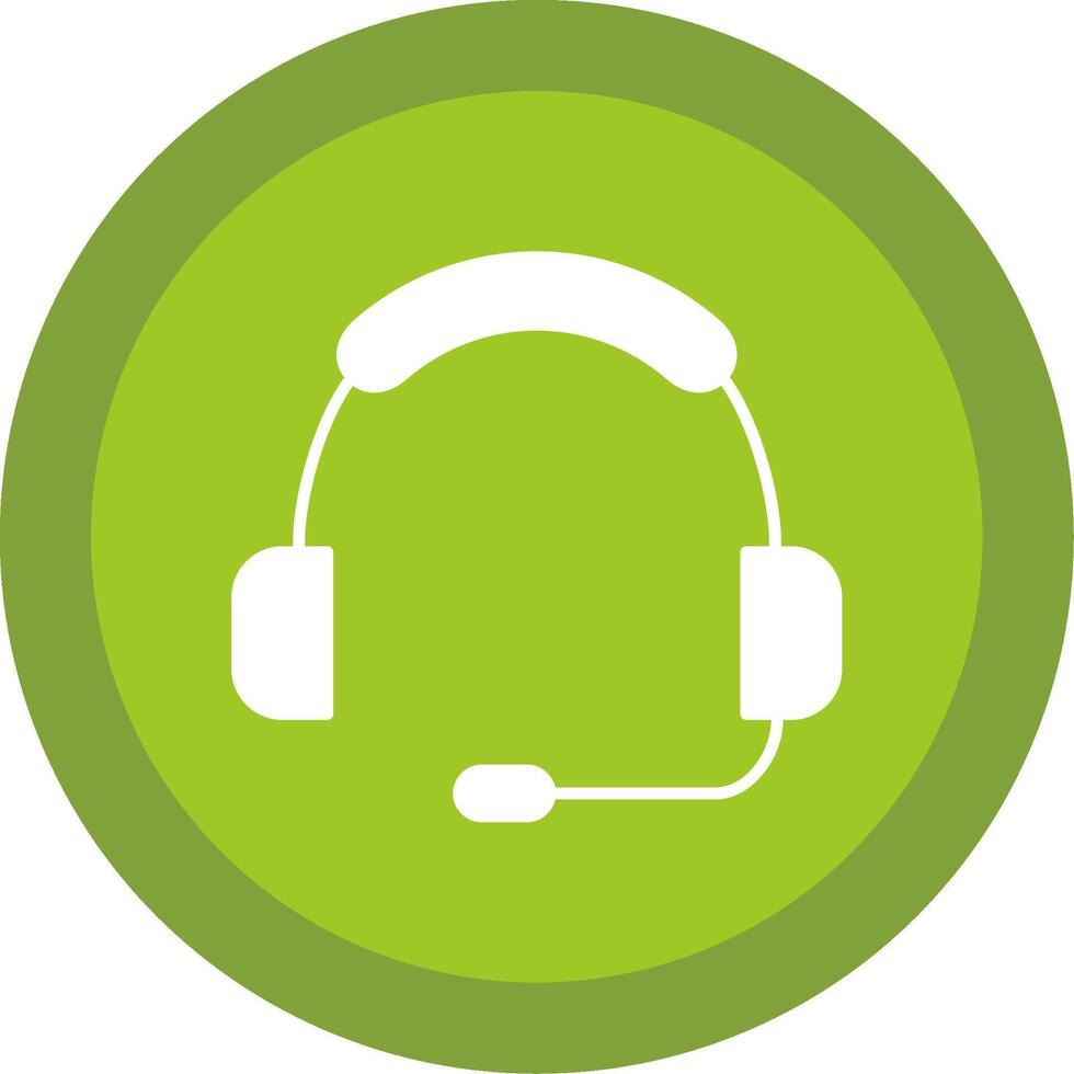 Headset Glyph Multi Circle Icon vector