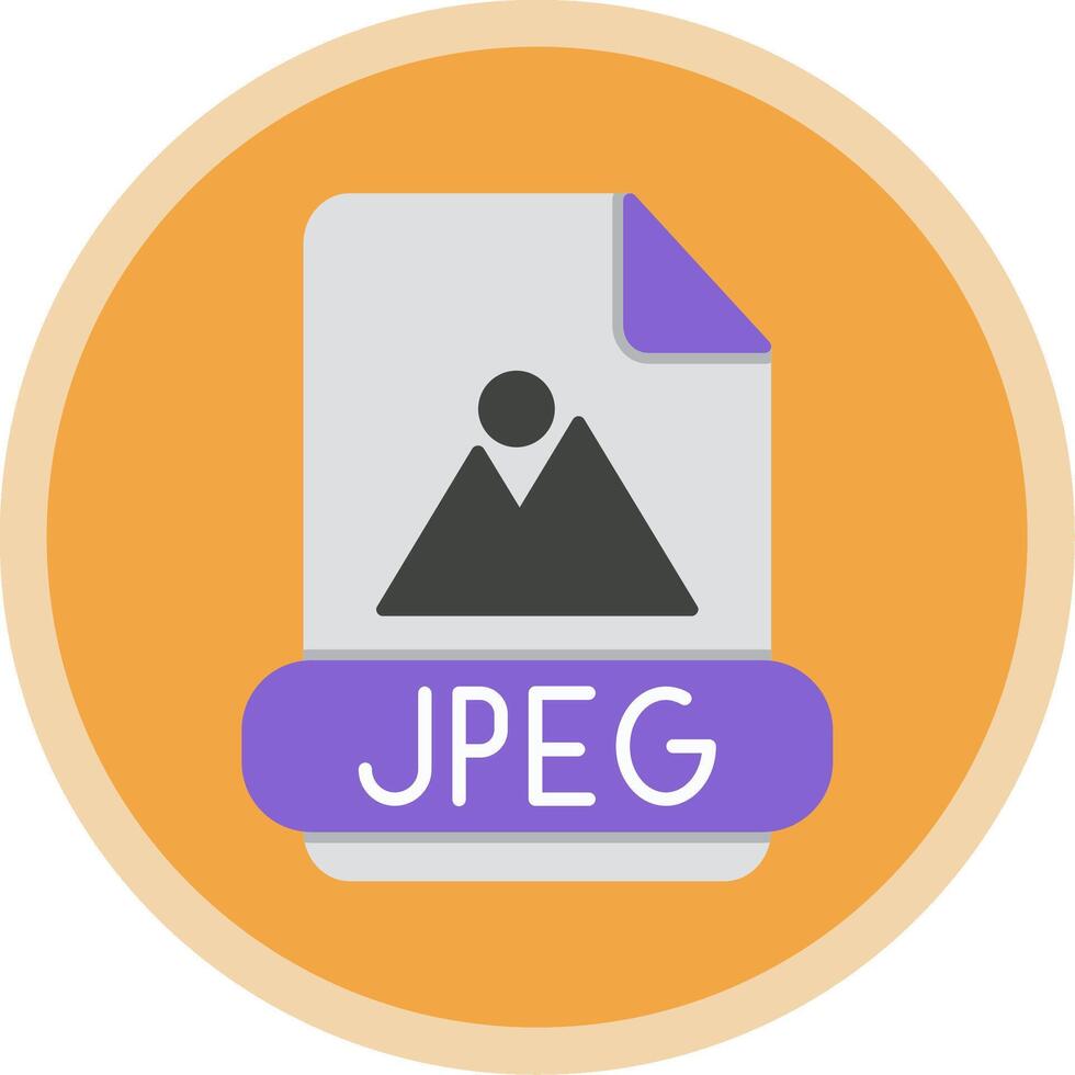 Jpeg Flat Multi Circle Icon vector