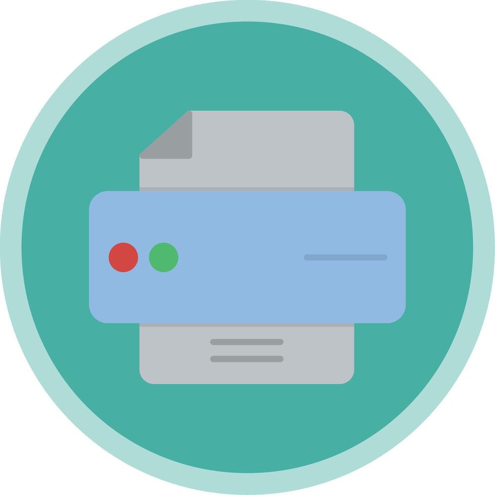 Printer Flat Multi Circle Icon vector