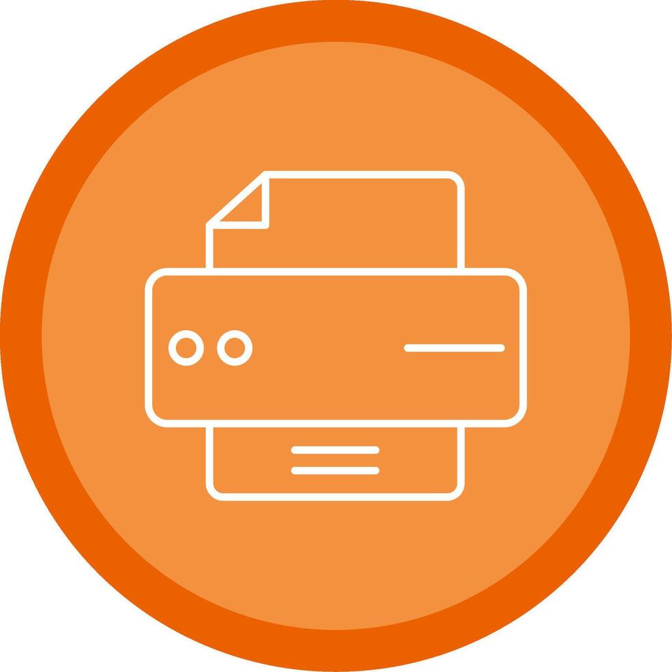 Printer Line Multi Circle Icon vector