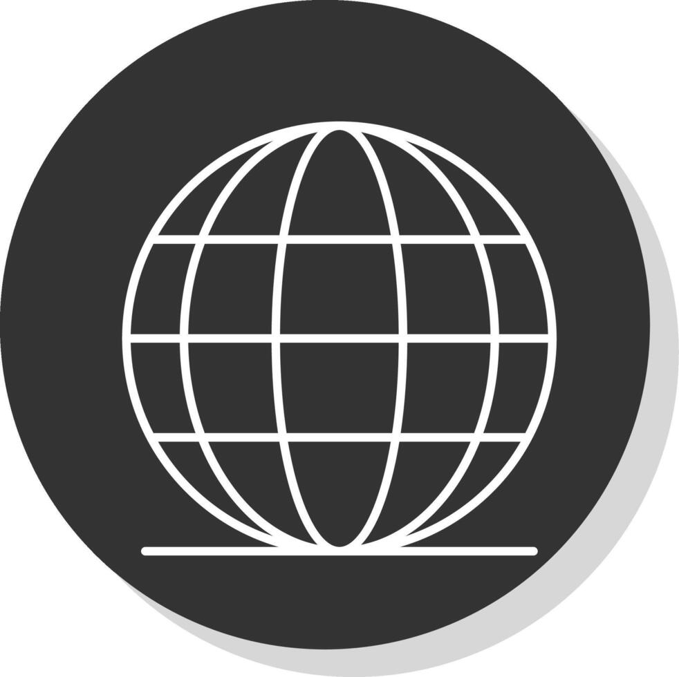 Worldwide Line Grey Circle Icon vector