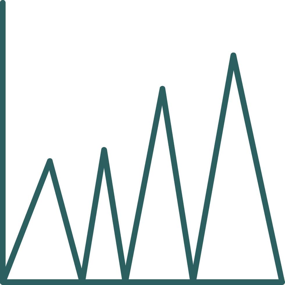 Graph Line Gradient Round Corner Icon vector