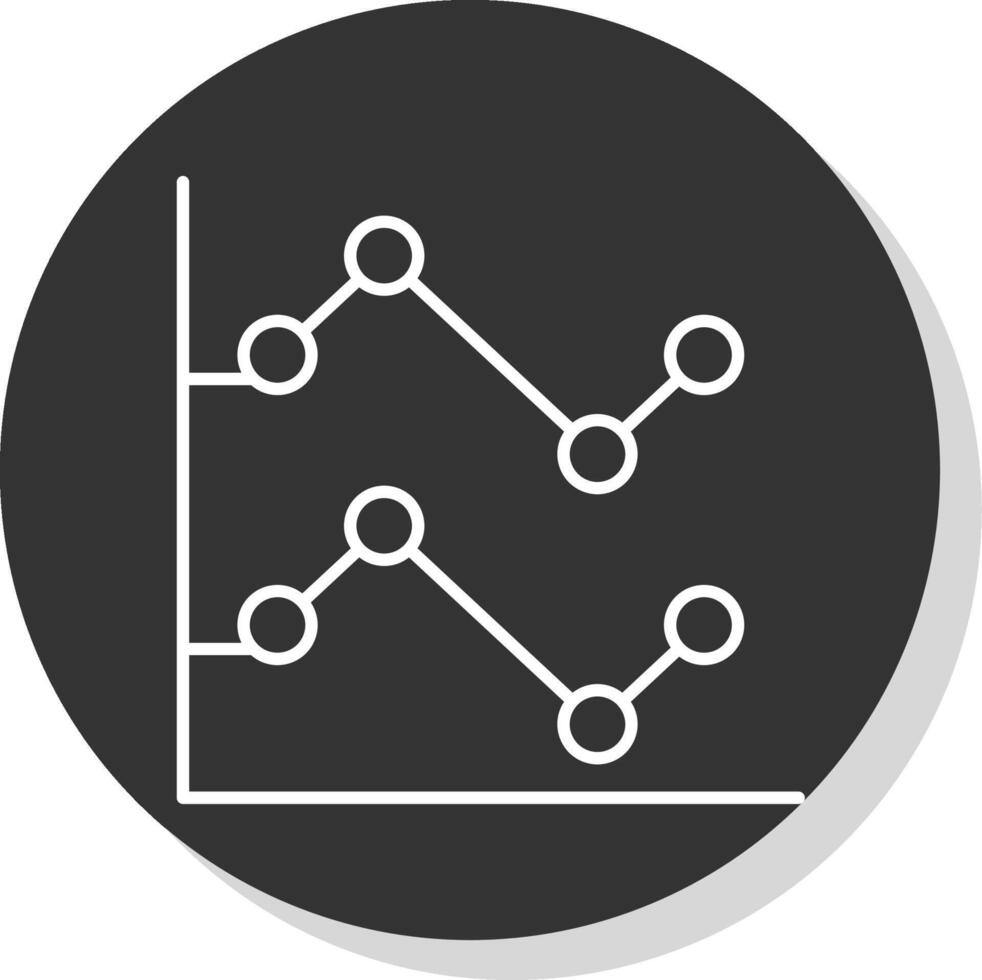 Line Chart Line Grey Circle Icon vector