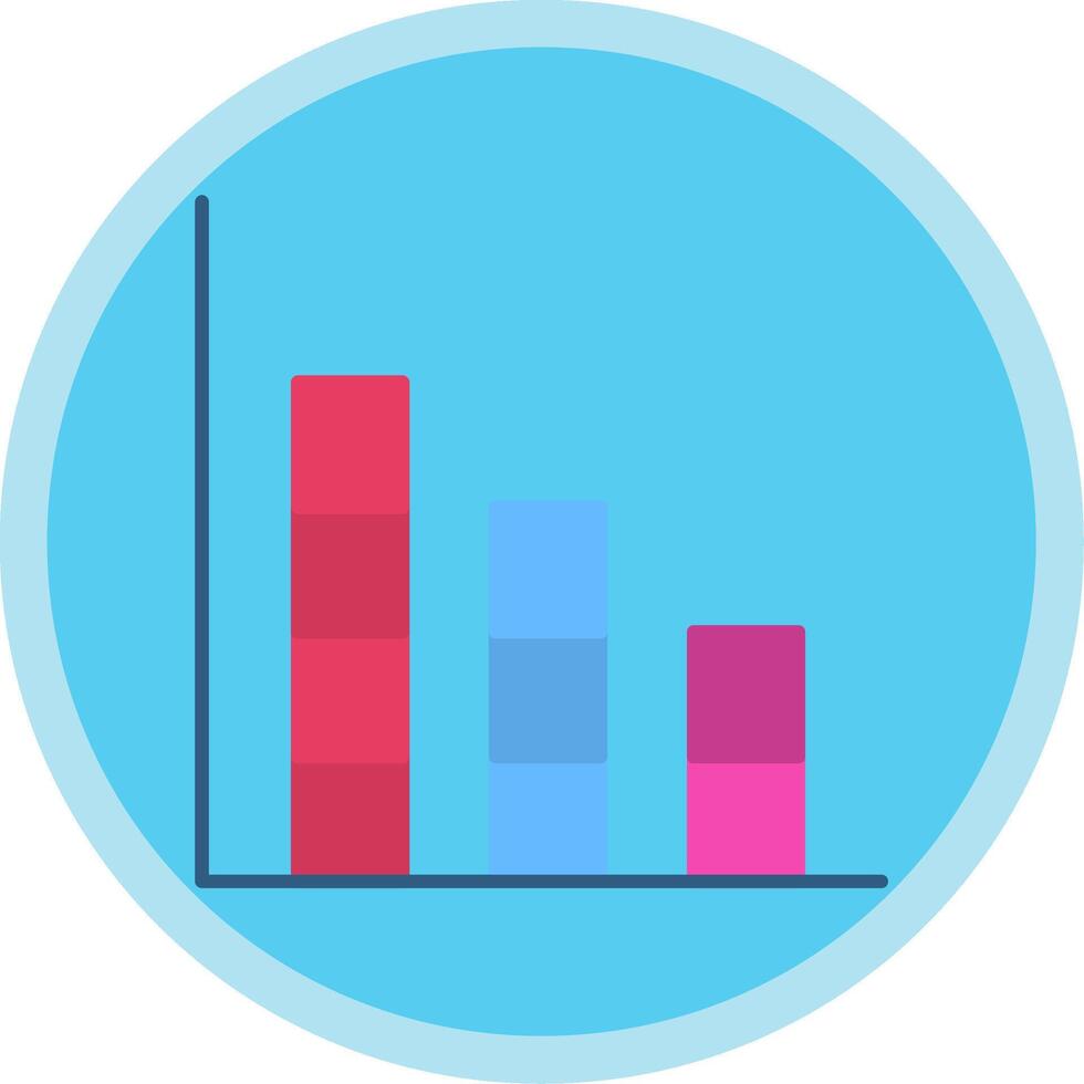 Bar Graph Flat Multi Circle Icon vector