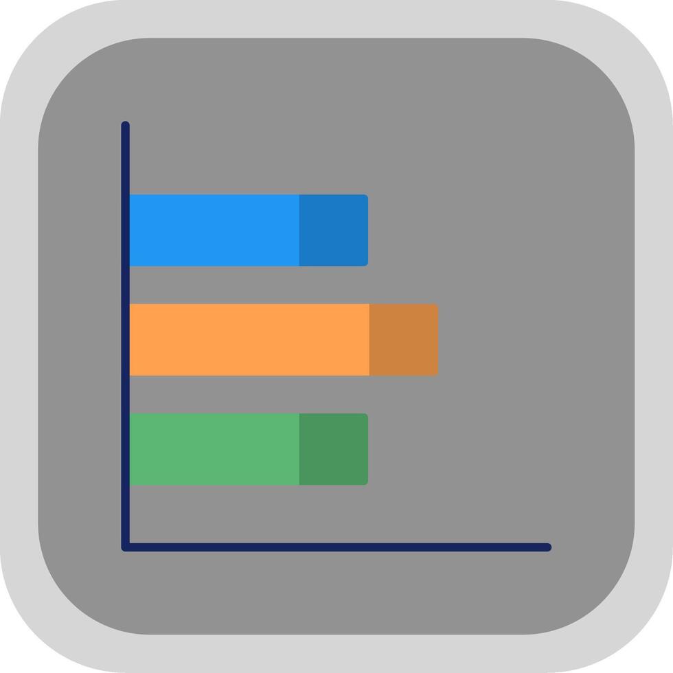 Bar Chart Flat Round Corner Icon vector