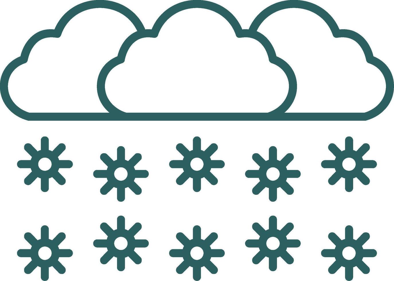 Snowing Line Gradient Round Corner Icon vector