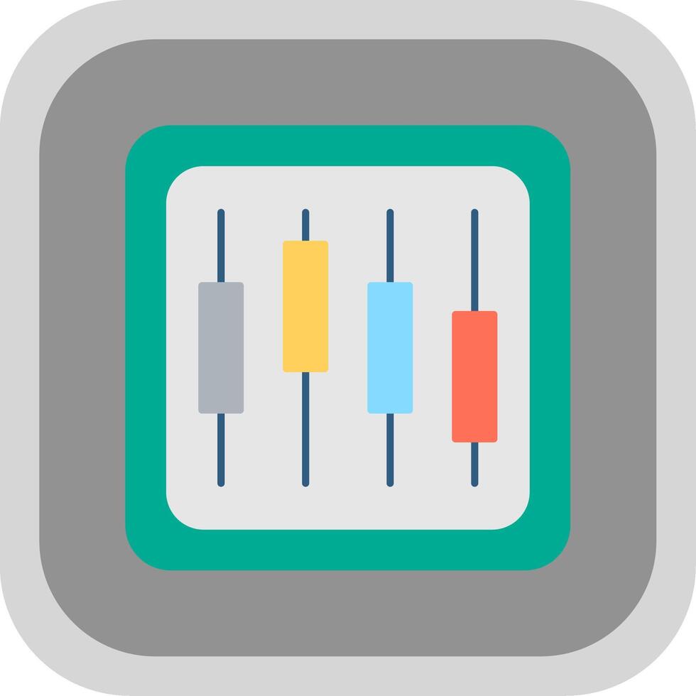 Diagram Flat Round Corner Icon vector