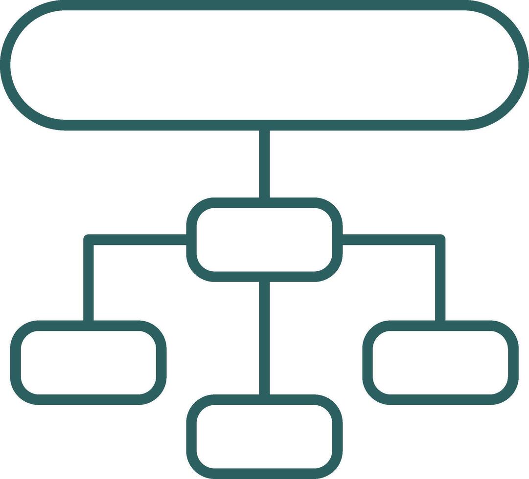 Hierarchical Structure Line Gradient Round Corner Icon vector