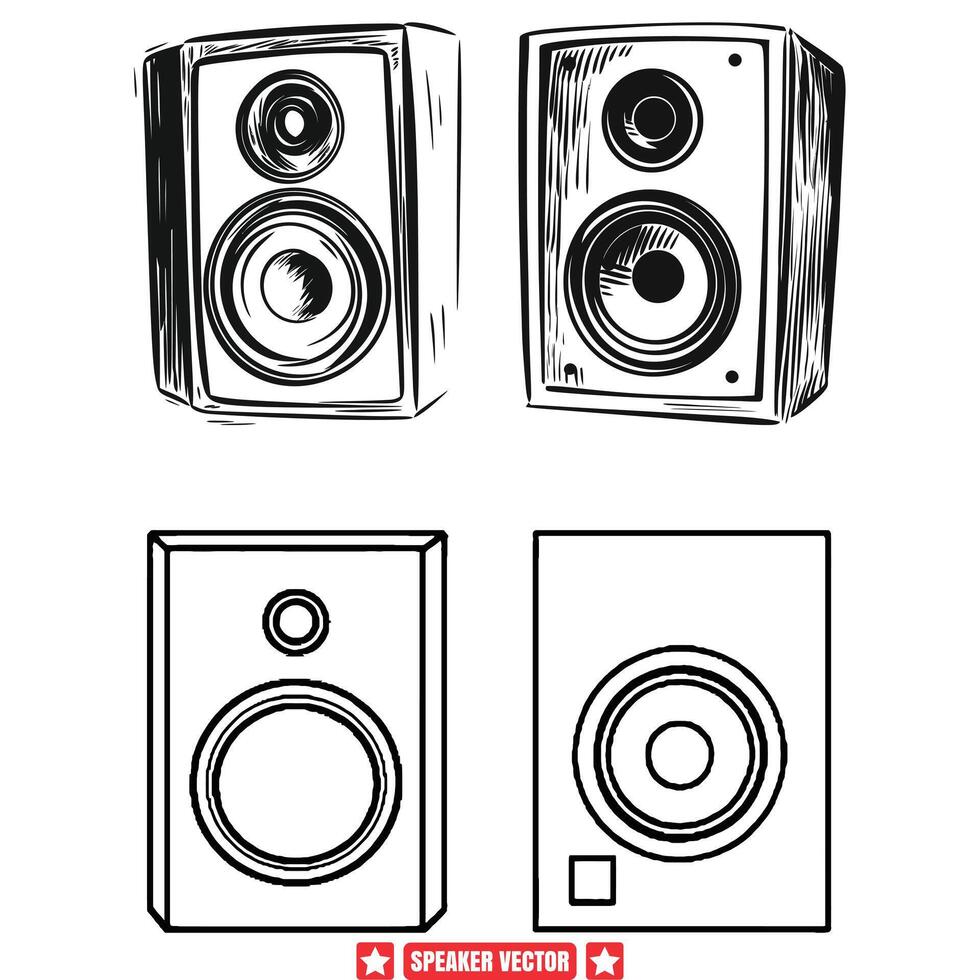 Echoes of Music Speaker Shape Compilation vector