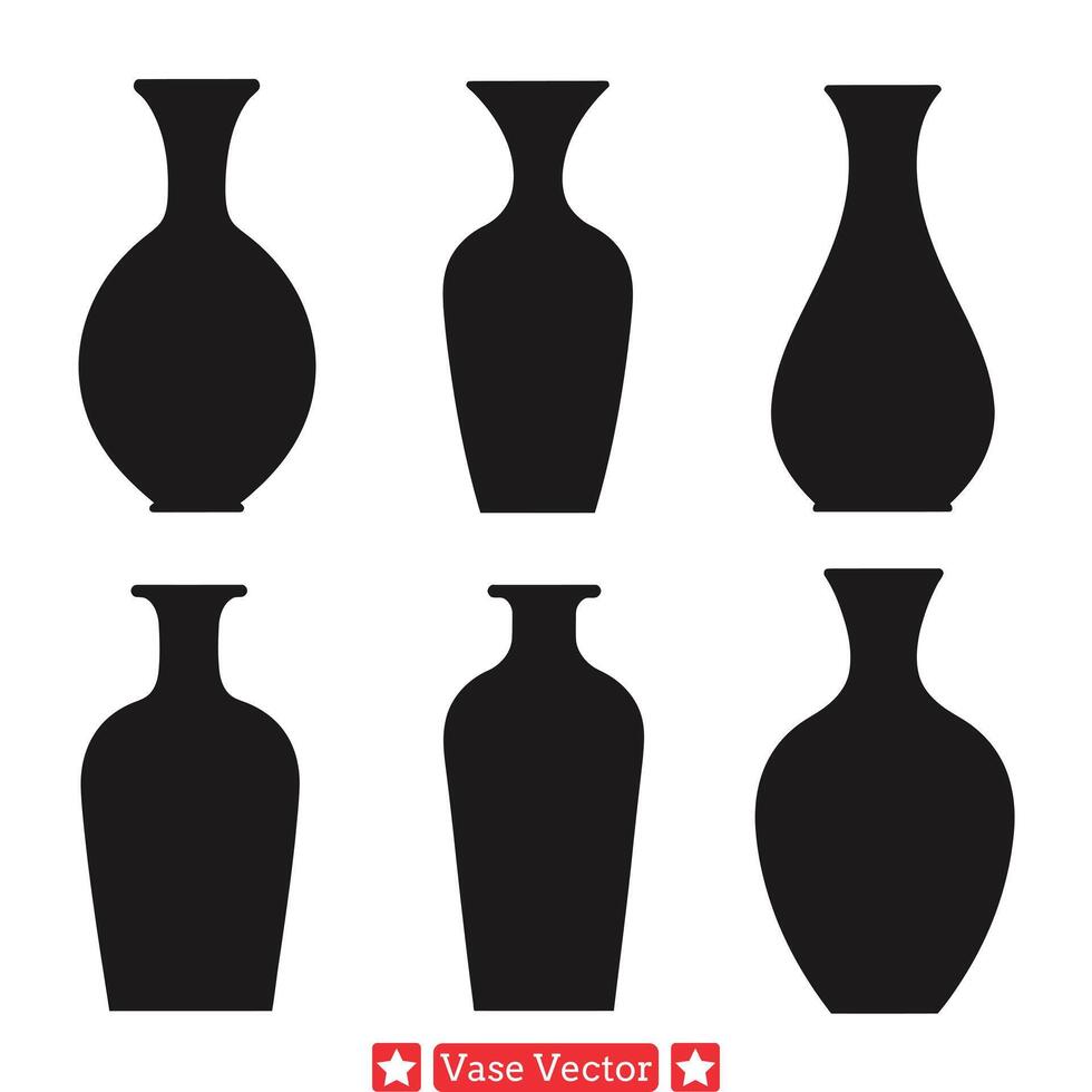 Futuristic Vase Collection Forward Thinking Silhouette Designs vector