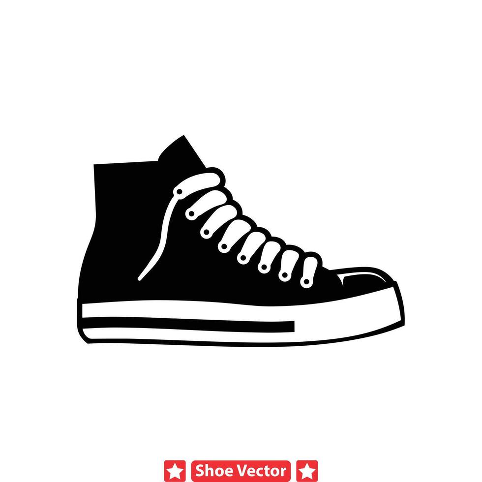 Modern and Stylish Shoe Silhouette Collection for Fashionistas vector