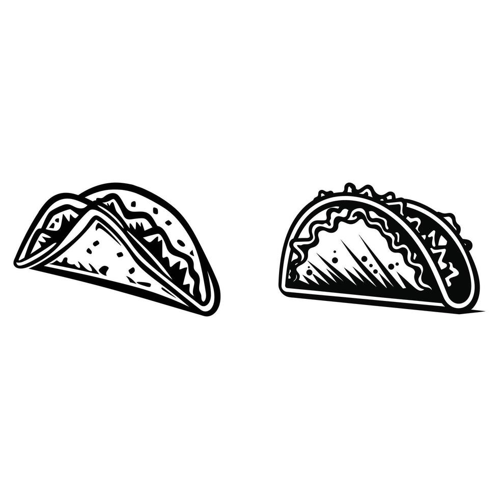 Tasty Tacos Delicious Silhouettes for Your Culinary Creations vector