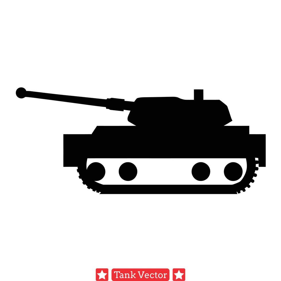 Steel Titans Varied Tank Silhouettes for Tactical Illustrations vector