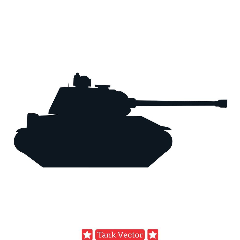 Battlefield Guardians Assorted Tank Silhouettes for Creative Projects vector